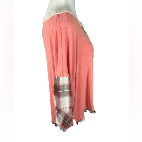 POL Pink Plaid Accent Blouse - Picture 2 of 4